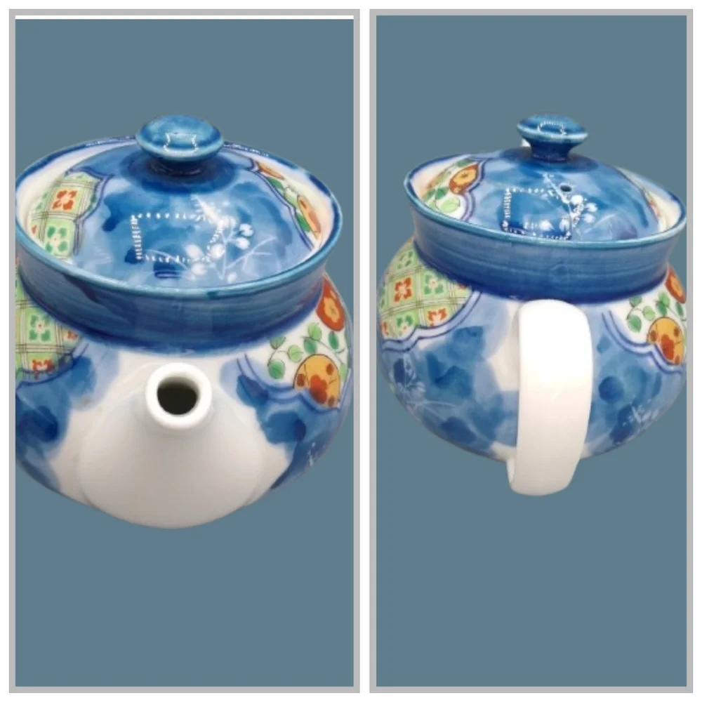 Tea for One Individual Single Serve Porcelain Teapot Midcentury Japan Vintage